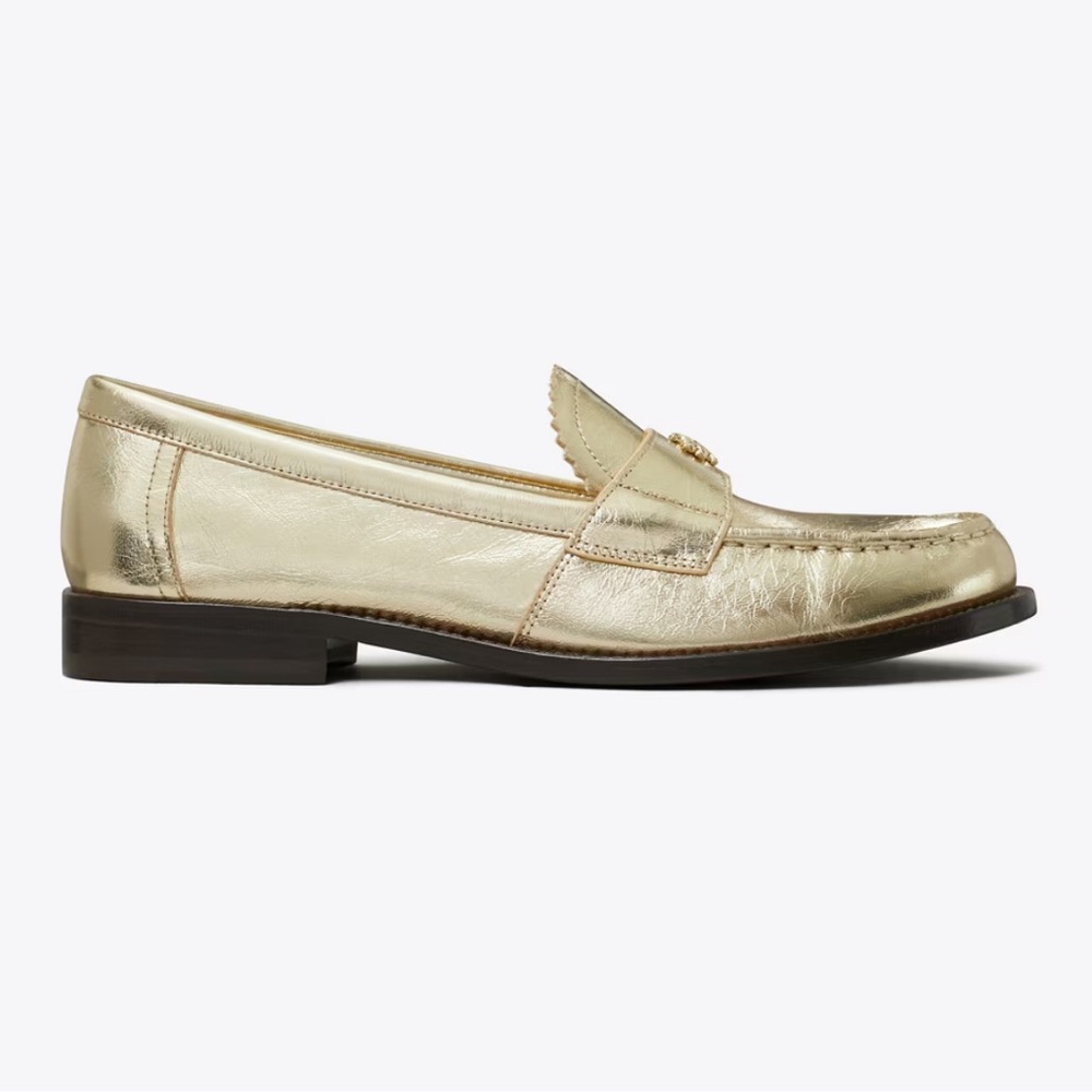 NWT Tory Burch Women’s Metallic Gold Classic Loafers, Color Spark Gold Platinum - Picture 7 of 16